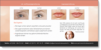 Yvonne Lindner Permanent Make-Up Stylist Flyer